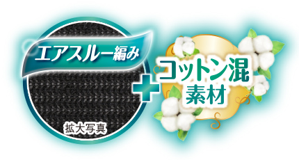 エアスルー編み コットン混素材