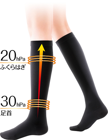 足首 30hPa／ふくらはぎ20hPa